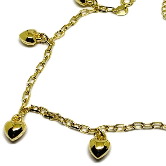 Heart Charms Anklet 18kts of Gold Plated - Picture 3 of 3